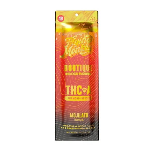 FLYING MONKEY BOUTIQUE THC-A 4GM 2PK PRE ROLL 10CT/BX INDICA - MOJILATO