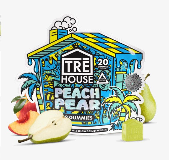 TRE HOUSE DELTA 9 GUMMIES 400MG 20CT/POUCH - PEACH PEAR