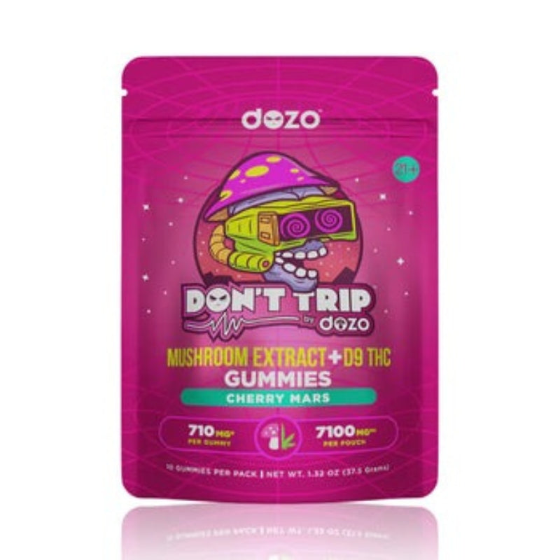 DOZO DON'T TRIP MUSHROOM + D9 7100MG GUMMIES 10CT/PACK - CHERRY MARS