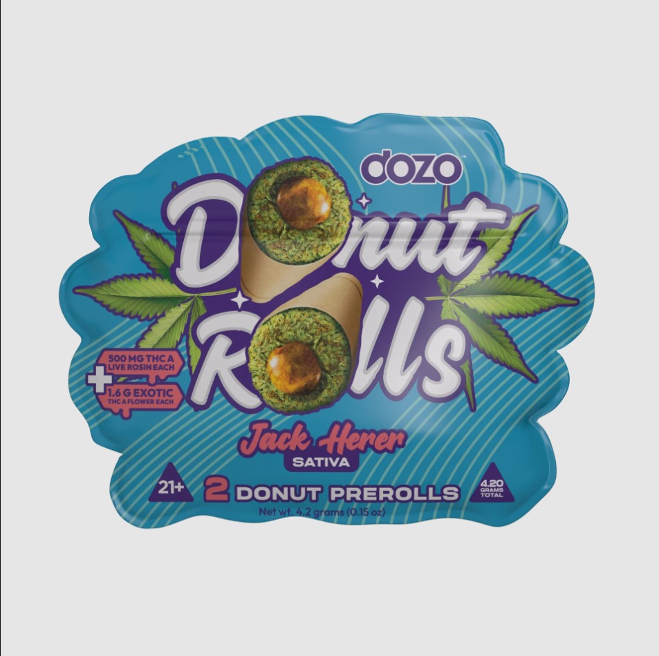 DOZO DONUT ROLLS THC-A 4.20GM PRE ROLL -2CT /5PKBX - JACK HERER