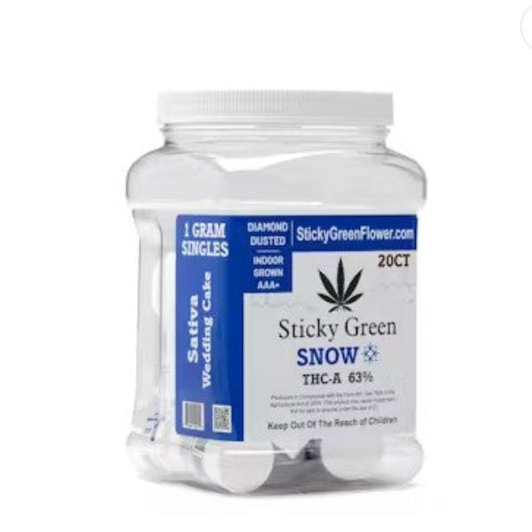 STICKY GREEN SNOW THC-A 20CT/JAR - ASSORTED FLAVORS