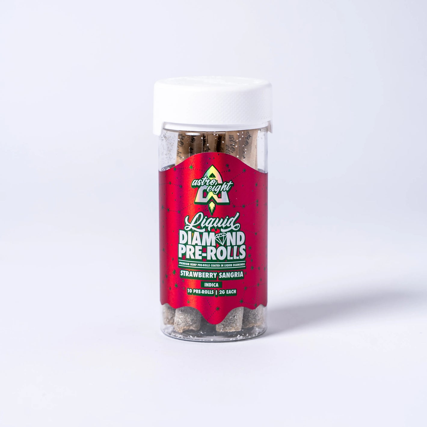 ASTRO EIGHT LIQUID DIAMONDS 2GM PRE-ROLL 10CT/JAR - STRAWBERRY SANGRIA