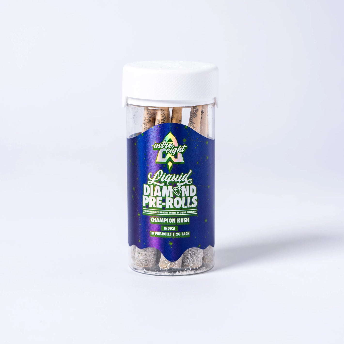 ASTRO EIGHT LIQUID DIAMONDS 2GM PRE-ROLL 10CT/JAR - CHAMPION KUSH