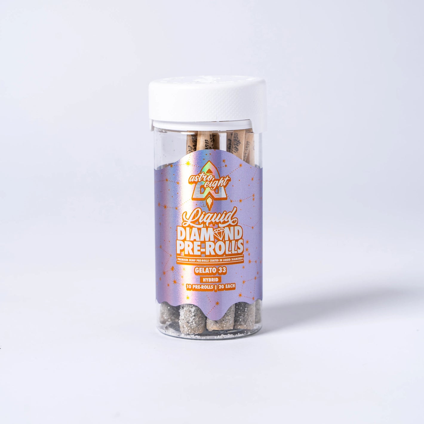 ASTRO EIGHT LIQUID DIAMONDS 2GM PRE-ROLL 10CT/JAR - GELATO 33