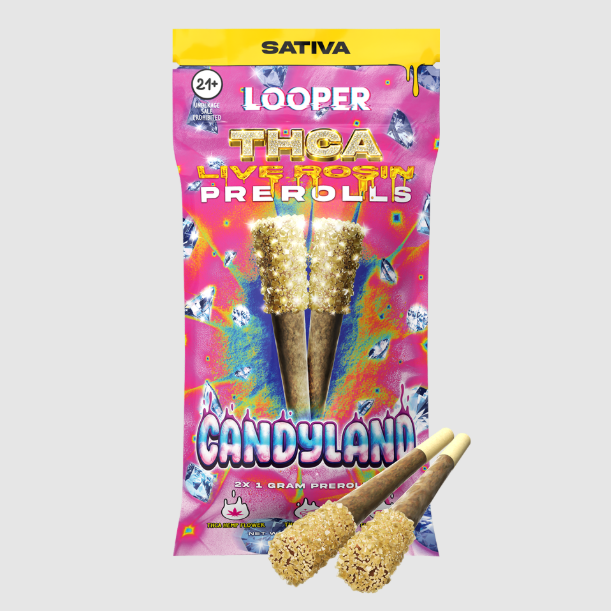 LOOPER THCA LIVE ROSIN PRE ROLLS JOINT 1GM/2PK 2PKS/10CT BOX