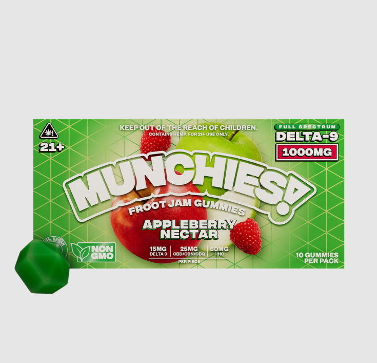MUNCHIES DELTA-9 1000 MG GUMMIES 10 PER PACK