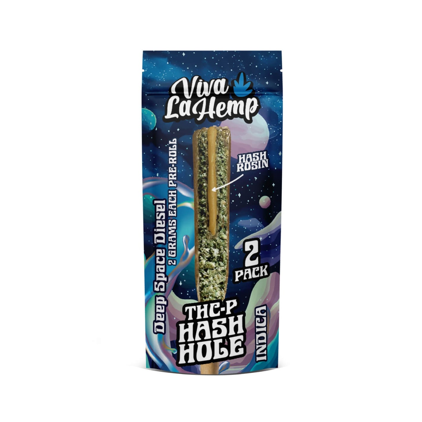 VIVA LA HEMP THC-P HASH HOLE 2GM PRE-ROLL 6CT/BOX -DEEP SPACE DIESEL