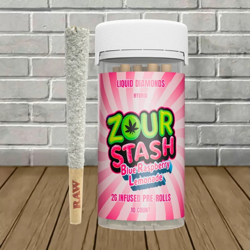 ZOUR STASH LIQUID DIAMOND 2GM PRE ROLLS 10CT