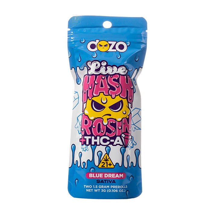 DOZO THC-A/LR HASH ROSIN PRE-ROLL 2CT/PACK 10PK/BOX - BLUE DREAM