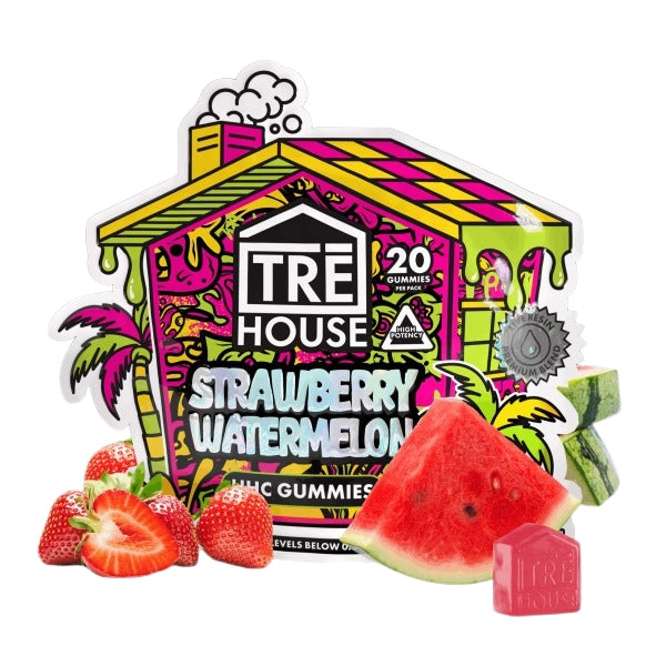 TRE HOUSE HHC GUMMIES 500MG 20CT/POUCH - STRAWBERRY WATERMELON