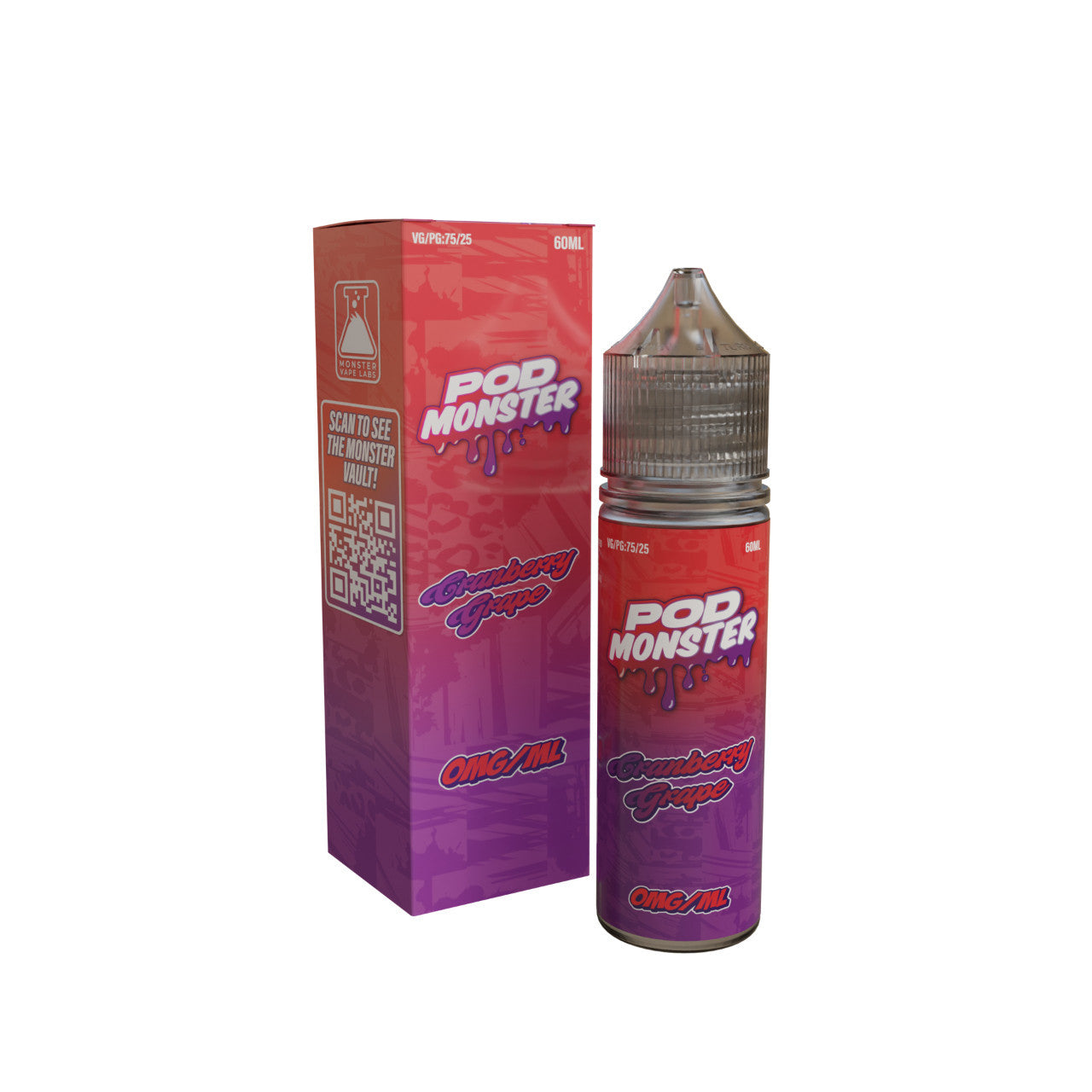 POD MONSTER 60ML SALT NICOTINE - CRANBERRY GRAPE