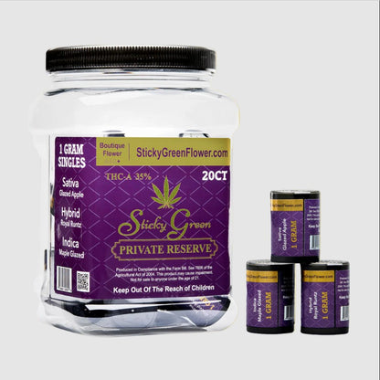 STICKY GREEN PRIVATE RESERVE THCA FLOWER 20CT/JAR