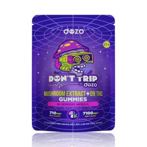 DOZO DON'T TRIP MUSHROOM + D9 7100MG GUMMIES 10CT/PACK - BLUEBERRY NEBULA