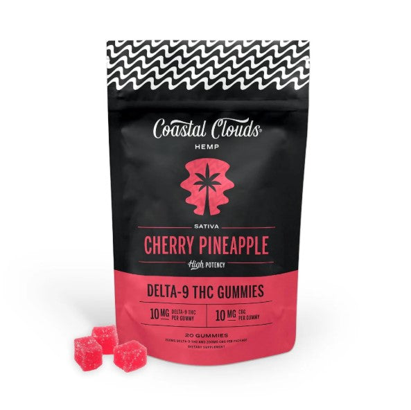 COASTAL CLOUDS D9 THC GUMMIES 10MG THC+10MG CBG 20CT /BAG
