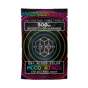 HI ON NATURE D9/CBG/THCP BOOSTED 500MG GUMMIES 10CT/PACK - MOOD RINGS
