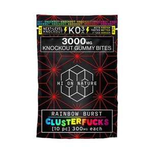 HI ON NATURE KO3 CLUSTERFUCKS HHC/THC-P/D8/CB+ 3000MG GUMMIES 10CT/PACK