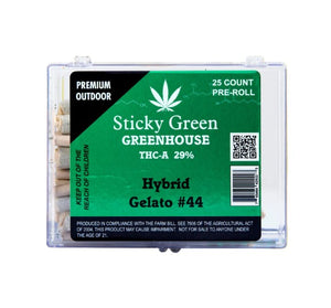 STICKY GREEN GREEN HOUSE PRE-ROLL 25CT HYBRID
