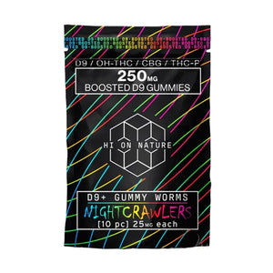 HI ON NATURE D9/CBG/THCP BOOSTED 250MG GUMMIES 10CT/PACK - NIGHTCRAWLERS