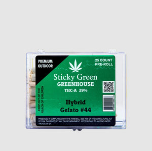STICKY GREEN /GREEN HOUSE THC-A 3.5GM FLOWER - HYBRID GELATO # 44