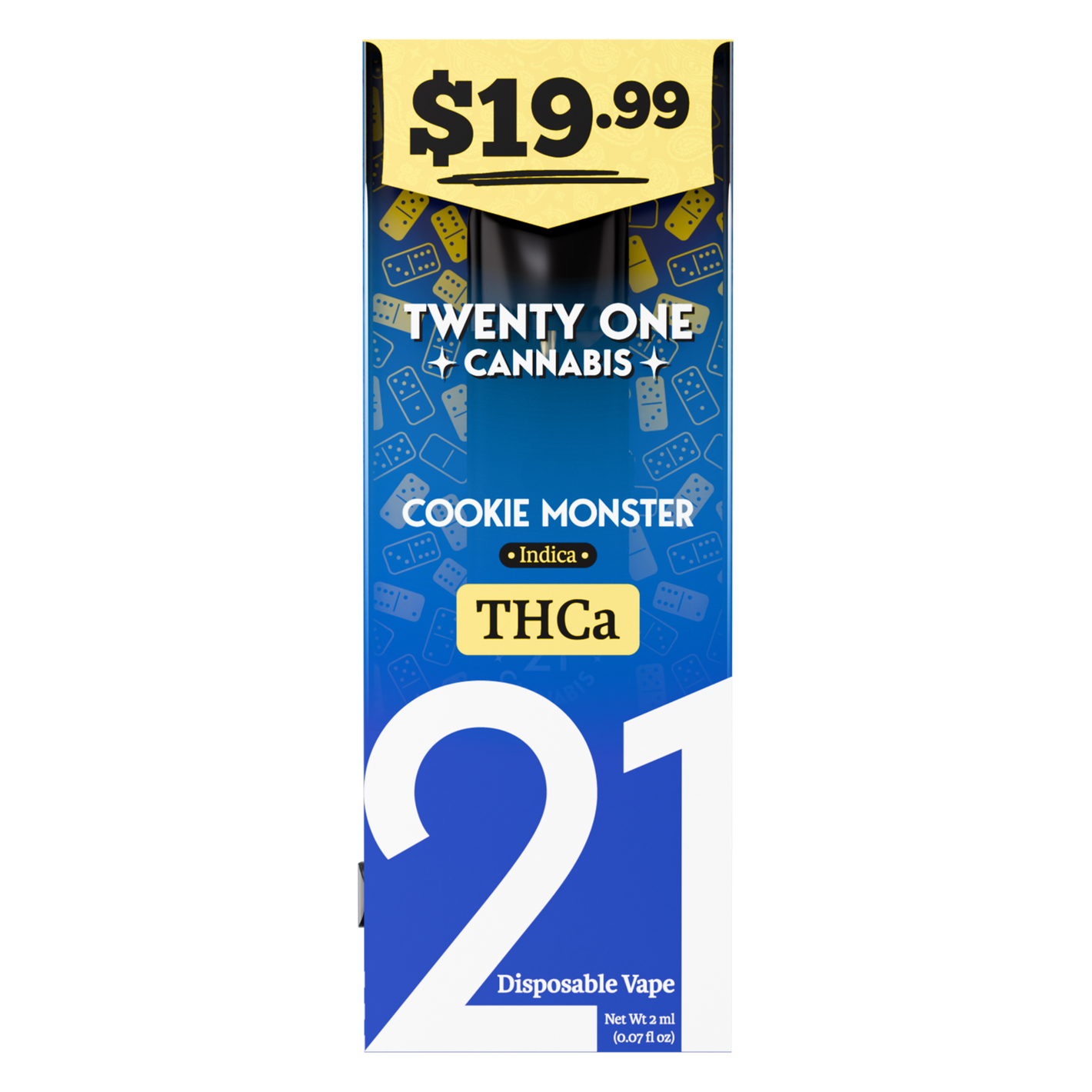 TWENTY ONE CANNABIS D8/THC-A/P 2ML DISPOSABLE-COOKIE MONSTER