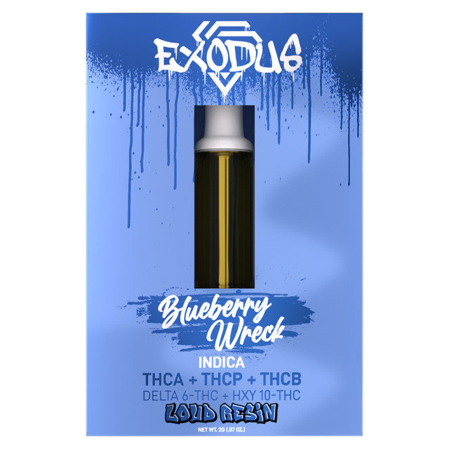 EXODUS ZOOTED ZERIES THCA+THCP+THCB LOUD RESIN 2GM 6CT/BX CART- BLUEBERRY WRECK