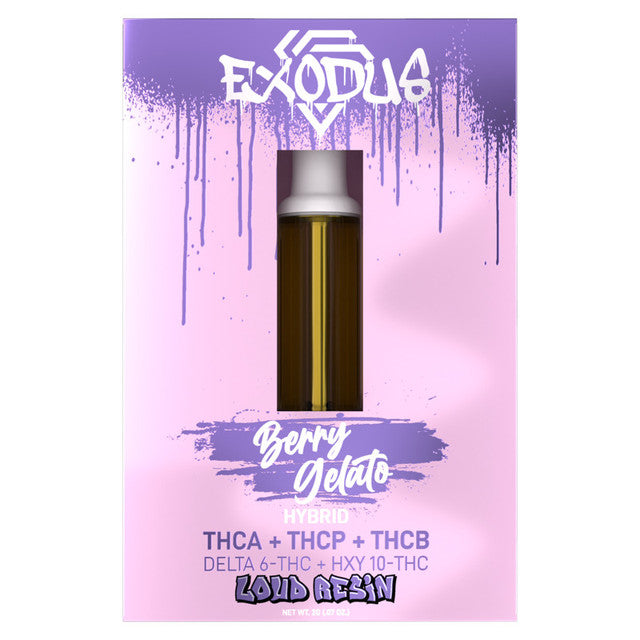 EXODUS ZOOTED ZERIES THCA+THCP+THCB LOUD RESIN 2GM 6CT/BX CART- BERRY GELATO
