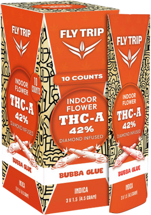 FLY TRIP THC-A 4.5GM 3PK PRE ROLL 10CT/BX-BUBBA GLUE