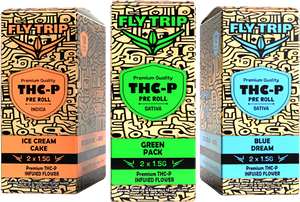 FLY TRIP THC-P 3GM 2PK PRE ROLL 10CT/BX -GREEN PACK