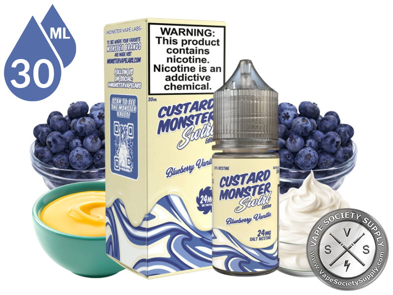 CUSTARD MONSTER NIC SALT E-LIQUID TFN 30ML BLUEBERRY VANILLA