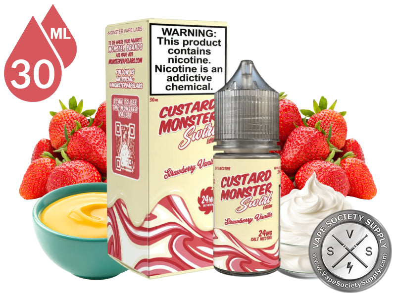 CUSTARD MONSTER NIC SALT E-LIQUID TFN 30ML STRAWBERRY VANILLA
