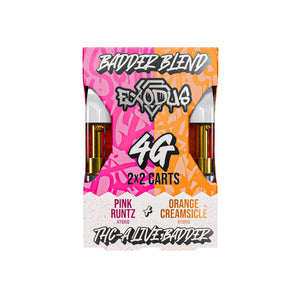 EXODUS THCA+HXY9-THC+D8 LIVE RESIN 2GM+2GM/2PK 6CT/BX CART - PINK RUNTZ +ORANGE CREAMSICLE