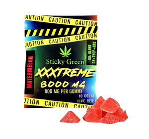 STICKY GREEN XXXTREME D8/THCP/HHC 800MG GUMMIES 10CT/PACK