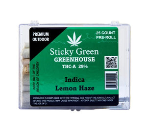 STICKY GREEN GREEN HOUSE PRE-ROLL 25CT HYBRID