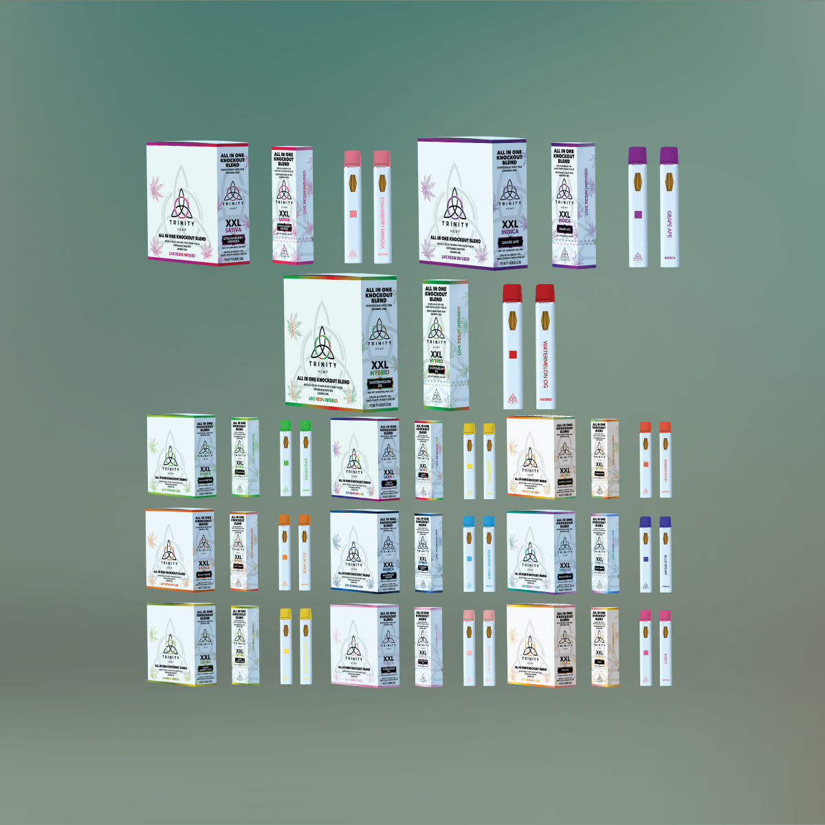 TRINITY ALL IN ONE D8/D10/HHCP/THCH/JD 3000MG DISPOSABLE - SOUR PEBBLES