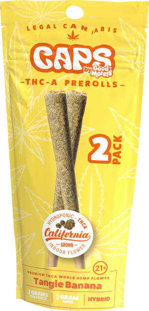 CAPS THC-A PRE-ROLL 2CT/PACK 10PACK/BOX - TANGIE BANANA