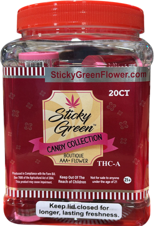 STICKY GREEN CANDY COLLECTION THC-A 1GM FLOWER 20CT/JAR - ASSORTED FLAVORS