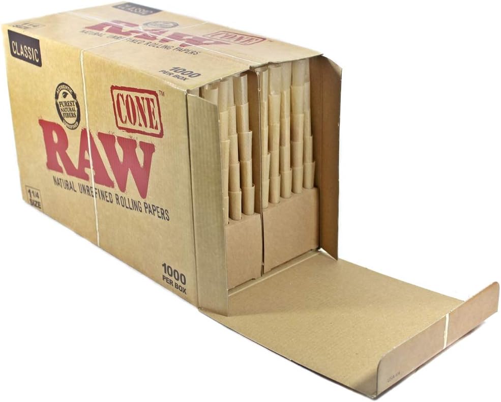 RAW CLASSIC 1 1/4 CONE BULK 1000CT