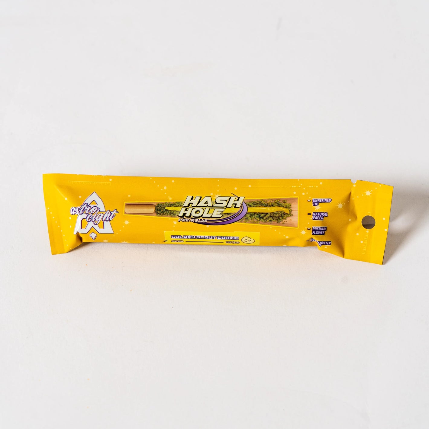 ASTRO EIGHT HASH HOLE 2PK PRE-ROLL 2GM 10CT/BX -GALAXY SCOUT COOKIE