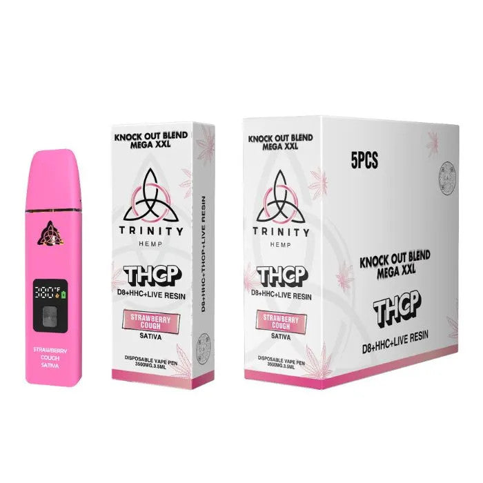 TRINITY KNOCK OUT XXL D8/HHC/THCP 3.5GM DISPOSABLE - STRAWBERRY COUGH