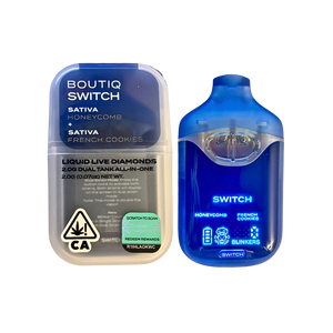BOUTIQ SWITCH THCA LIQUID LIVE DIAMONDS 2GM DISPOSABLE - HONEY COMB/FRENCH COOKIES