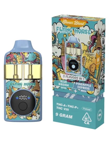FLYING HORSE STONER BLEND THC9/P/8 9GM DISPOSABLE - BLUE DREAM/PINEAPPLE EXPRESS