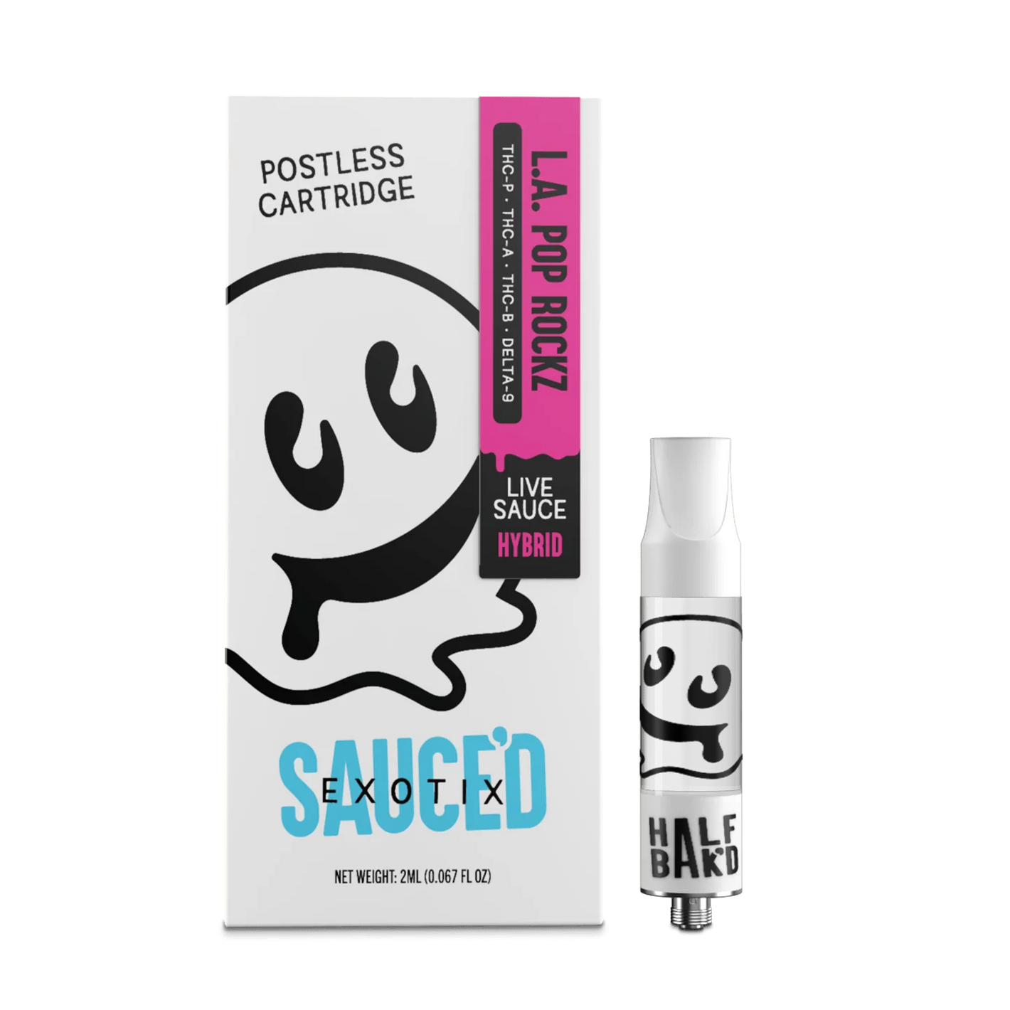 HALF BAK'D SAUCED EXOTIX THC-P/A/B/D9 2GM CARTRIDGE - LA POP ROCKZ