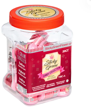 STICKY GREEN CANDY COLLECTION THC-A 1GM FLOWER 20CT/JAR - ASSORTED FLAVORS