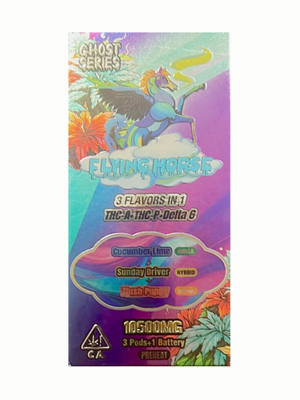 FLYING HORSE GHOST THCA/P/D6 10500MG DISPOSABLE - CUCUMBER LIME/SUNDAY DRIVER/ZLUSH POPPY