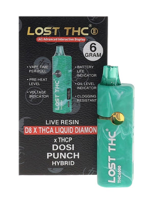 LOST THC LIVE RESIN D8/THCA/THCP 6GM DISPOSABLE