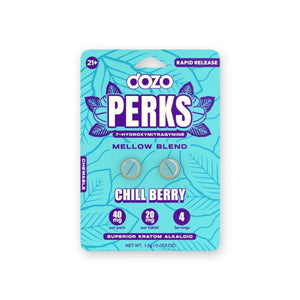 DOZO PERKS -7HYDROXYMITRAGYNINE 40MG PER PACK KRATOM 2CT/PK 10CT/BX - CHILL BERRY