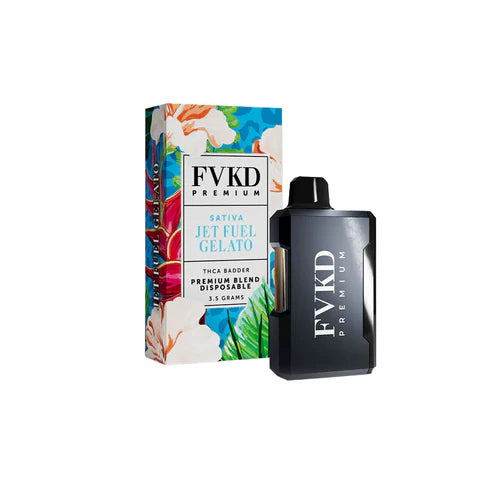 FVKD PREMIUM BLEND THCA BADDER 3.5GM DISPOSABLE - JET FUEL GELATO