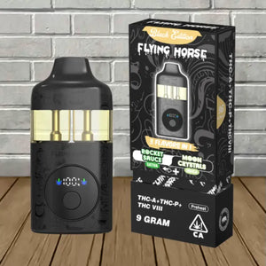 FLYING HORSE THC-A/P/VIII 3 FLAVORS IN 1 9GM DISPOSABLE - ROCKET SAUCE/MOON CRYSTALS