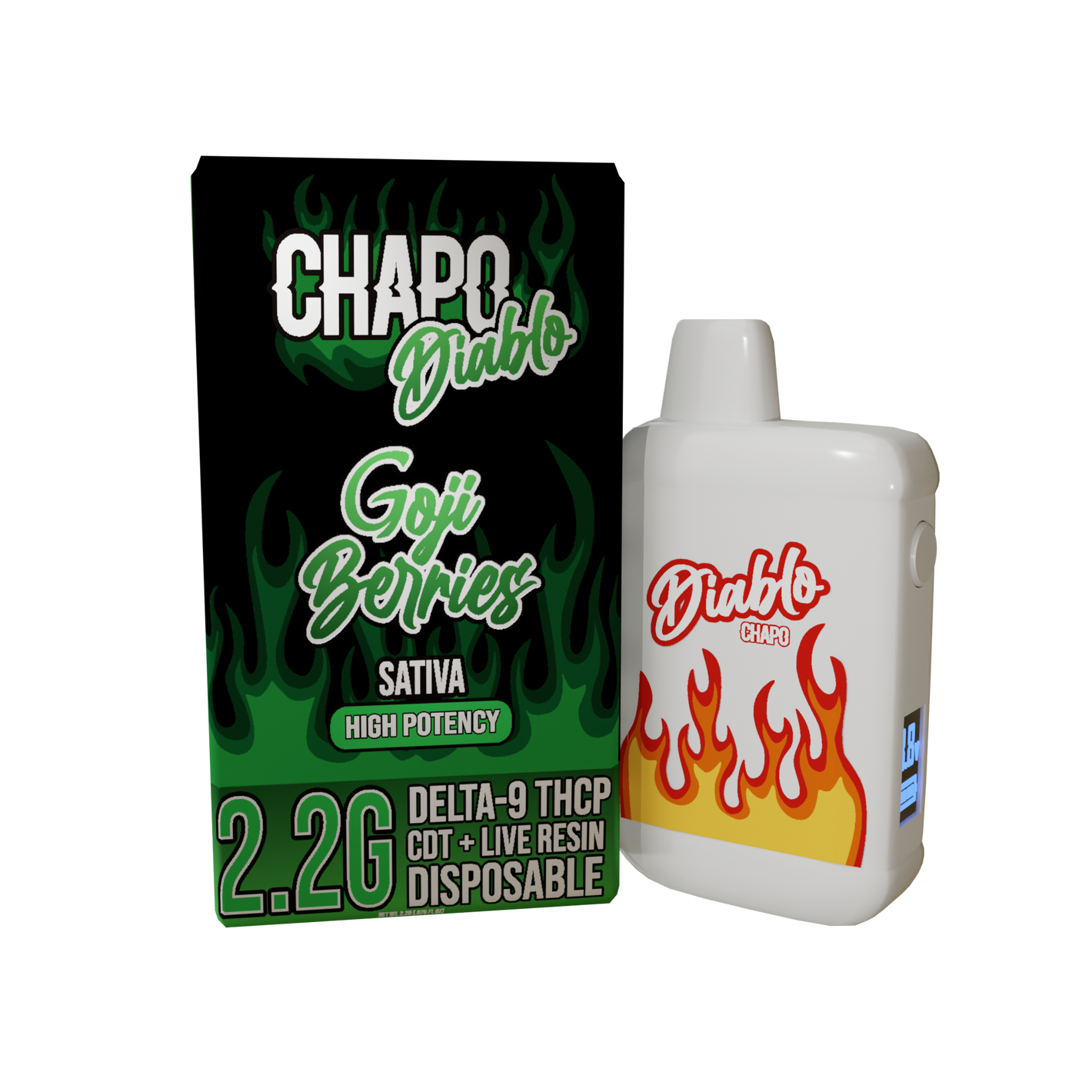 CHAPO DIABLO HIGH POTENCY DISPOSABLE D-9 THCP 2.2GM- GOJI BERRIES