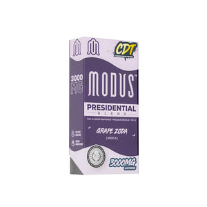 MODUS PRESIDENTIAL BLEND CDT THC-A LIQUID DIAMONDS+PEGAUS D8+THC-V 3GM CART 5CT/BX -GRAPE ZODA